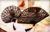 Victorian Victorian Vintage Ventilador para Festa de Casamento Favor Fantasia Vestido Preto Japonês Dobrável Fã de Bolso Dança Adereços