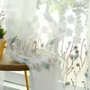 Modern White Embroidered Floral Curtains Drape Panel Sheer Tulle For Living Room Door Kitchen Bedroom Curtain & Drapes