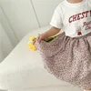 spring children's skirts girls floral chiffon pleated skirt baby girl cloth 210515