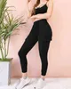 Dames Casual Potlood Broek Zomer Skinny Elastische Trekkoord Zakken Mid Taille Enkellange Broek Vrouwelijke Slanke Wrap Heupen Broek 210507