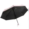 Parapluie pliant UV à cinq maintien pour femme, pare-soleil, capsule à double usage, compact et portable, poche