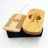 MOQ 100 Set LOGOTIPO personalizado Hombres Kit de cuidado de la barba para el bigote del pelo de la cara / cabeza Cepillo de madera de haya y juegos de peine de dos lados con caja de regalo negra personalizada