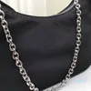 Schwarze Nylon-Umhängetasche für Damen, Hobo-Designer-Handtasche, mit Mini-Tasche, Luxusmarke, weibliche Umhängetasche RR8852245L