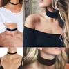 Gothic Handmade Retro Burlesque Jewelry 1pc Punk 90's For Women Black Velvet Choker Necklace Statement Ribbon Round Torque Chokers