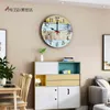 MEISD Orologio da parete decorativo Stampe in legno Colore Rustico Horloge Quarzo Meccanismo silenzioso per orologio Design rotondo 35CM 210325