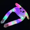 Śliczne kreskówkowe kobiety LED LIDY Rabbit Hat Beanie Pluszowe uszy Ruche Króliczki Haty Earflapy Uch Ear Ruchable czapka dorośli dzieci Boże Narodzenie zima ciepłe czapki prezent jy0860