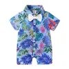 Baby baby jongens multicolor rompertjes kleding zomer kinderen jongen korte mouw strik kleding 210521