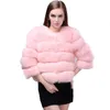 Moda Mulheres Outerwear Luxo Inverno Quente Fute Foo Faux Casaco Curto Casaco Parka Coats