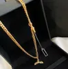 luxury brand vintage big gold necklaces never fade 18K chain pendant classic stylehigh quality 2022 official latest models pendant293S