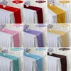 10pcs/lot Red/Blue/Yellow/Purple 16 colors 30*275cm Satin Table Runner For Wedding Engagement/el Banquet/Fesival Decor 211117