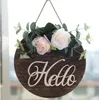 Houten deurplaat zonnebloem rose home houten deurplaten deur tuin yard hangende simulatie bloem wanddecoratie krans hanger boerderij widget WMQ1158