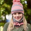 2022 모자 소녀를위한 겨울 여성의 마스크 스카프 두꺼운 따뜻한 양털 내부 뜨개질 세트 3pcs 승마 패션 캡