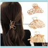 Aessories & Tools Productshaimeikang Women Girls Geometric Hair Claw Clamps Metal Crab Moon Shape Clip Solid Color Hairpin Large Size1 Drop