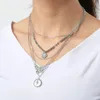 Pendant Necklaces 2022 Bohemian Multilayer Butterfly Necklace Eor Women Men Fashion Love Key Lock Crystal Trendy Jewelry