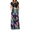 Vestidos de fiesta TMALE Vintage Estampado floral Boho Vestido Mujer Largo Maxi Noche Playa Verano Vestidos Manga corta Split