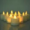 Strings Set Of 12 Electronic TeaLight LED Votive Candle Lamp Ivory Swinging Dancing Moving Flame Xmas Home Wedding Party Bar Decor-Amber