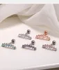 AOEDEJ 4 Colors Crystal Ear Stud Earrings Stainless Steel Cartilage Earrings Tragus Conch Piercing Oorbellen Voor Vrouwen1240S