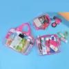 Duffel Bags 2021 Moda 3 Pçs / Lot Mulheres Travel Sets Clear Transparente Heartry Zip Bolsa Plástico PVC Mão De Ombro Makeup