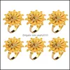 Decoration Aessories Kitchen, Dining Bar Home & Gardenpcs Daisy Flower Napkin Rings Set,Bee Holders Serviette Buckles For Holiday Wedding Ta