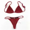 Velvet Bikini Set Kobiety Swimsuit Monokini Body Kostium Kostium Kąpielowe Pływać Halter Thong Beach Swimwear Cikini 210712