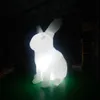 Iluminação gigante inflável branco Coelho agachado modelo animal réplica para propaganda ou decoração de eventos de páscoa