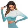 Contrast Color Sports T Shirt Woman Fast-drying Gym Yoga Crop Tops Women Breathable Workout Running Ropa Deportiva Mujer 210514