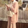 Women's Knits & Tees Limiguyue Autumn Winter Elegant Mink Cashmere Women Sweater Loose Long Sleeve Tops Sweet Gentle Coat Soft Pink Cardigan