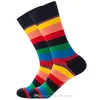 21 полоса красочный дизайнер хлопок счастливые носки для женщин на открытом воздухе спортивные платья мужские носки 10 стилей дышащие новинка крутой средний чулок311E
