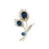 2021 Luxo Azul Gota de Água Flor Broche Acessórios de Roupas High-end Acessórios Corsage Micro-inlail Zircon