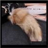 Keychains Fashion Aessories Drop Delivery 2021 Cute Tail Pendants Keychain 30Cm Fur Pom Chain Bag Ring Car Key Holder Gift Jewelry Giv0D