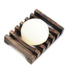 50pcs Soap Dishes 10.5*8*2cm Natural Wooden Bamboo Dish Tray Holder Storage Soaps Rack Plates Box Container for Bath Shower Plate Bathroom Accessories UPS