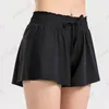 Mode Lu lâche tenue de yoga short rapide femmes gym sèche sports courtes robes d'été porter des collants de fitness élastiques de sport de couleur unie leggings