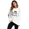 Vintage T-shirt Femmes Lettre Imprimer O-Cou Manches Longues Harajuku T-shirt Top Femme Plus Taille Streetwear Tee Femme 210603