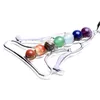 Natural Crystal 7 Colorful Stone Fashion Charm for DIY Necklace Pendant Yoga Seven Star Group Jewelry