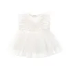 Baby verjaardag kanten jurk voor meisjes ruches mouwloze tutu romper onesie kleding 6m baby peuter pricess outfit kleding 210529