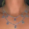 StoneFans nuptiale grand strass déclaration collier délicat mariage Rectangle cristal concepteur pendentif collier breloque femmes