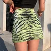 Spódnice Musuos retro moda bodycon letnia tygrys tiger wzór wysokim talii dzielony ołówek krótka mini spódnica street street seksowne dna