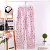 Été 100% gaze coton maison pantalon femmes sommeil bas frais décontracté pyjama pantalon femmes vêtements de nuit pantalon 210319