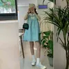 Sweet Fresh Blue Vest Dresses for Women Ball Gown Cute Loose Japanese Kawaii Chic All-match Dress Students 210525