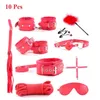 NXY Sm bondage cuir jouets sexuels pour adulte jeu érotique BDSM Kits Bondage menottes fouet Gag SM Bdsm pinces à mamelon 1126