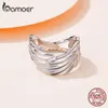 Bague Aile d'Ange en Argent Sterling 925, Plaqué Platine Taille Réglable 6-9 Bague Design Original pour Femme SCR512 210512