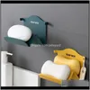 Aessies Banheira Home Garden1pcs Inovador Soap Dish Titular Montado Anti-Slip Dringing Stand Bandeja para banheiro chuveiro pratos Drop Deliv