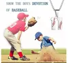 wholesale new Titanium Sport Accessories Baseball Jersey Number Necklace Stainless Steel Charms stitching