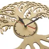 Orologio da parete moderno Geometria sacra Capolavoro fatto a mano Albero della vita in legno rustico Orologio da parete Infinity Tree Home Decor Zen 210325