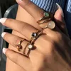 Modehars Custer Ringen 8 stks / set voor vrouwen roze blauw goud verzilverd legering vinger ring sieraden partij accessoires