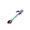 Cuillères En Acier Inoxydable Mignon Chat Suspendu Tasse Cuillère À Café Cuillère À Café Dessert Snack Scoop Crème Glacée Mini Cuillères Vaisselle w-01188