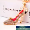 High Heel Shoe Keychain Full Rhinestone Crystal Purse Car Key Chain Bag Decorative Alloy Keyring Red Black bag Keychains Factory price expert design Quality Latest