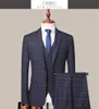 hree-piece Blazer Male Formal Business Plaids Suits for Men's Fashion Boutique Plaid