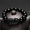 Strand Lucky Buddhism Men Pixiu Natural Bracelet Amulet Charms Stone Beads Bangle Women Black Jewelry Obsidian Beaded Strands Raym22