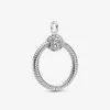 100% 925 argent Sterling petit rose pavé O pendentif mode pour Pandora femmes mariage fiançailles bijoux accessoires